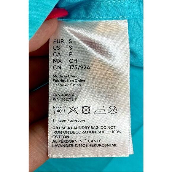 NWT Rare Thierry Mugler X H&M Blue Double Breasted Poplin Men's Shirt Small - Picture 7 of 12